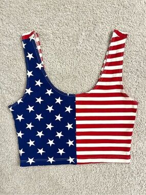 American Apparel American Flag Crop Top